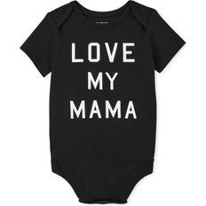 The Children's Place Black Bodysuits The Children's Place The Children's Place Baby Short Sleeve 100% Cotton Family Bodysuits, Love My Mama