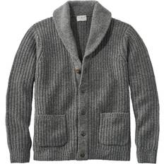 Men - Wool Cardigans L.L.Bean L.L.Bean Classic Raggwool Cardigan Sweater Regular Charcoal Men's Clothing Gray