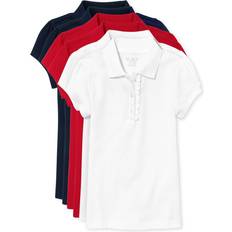 L Polo Shirts Children's Clothing The Children's Place Girl's Uniform Ruffle Pique Polo 6-pack - Multicolour