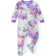 The Children's Place Leopard Children's Clothing The Children's Place The Children's Place Baby Girls' and Toddler Fleece Zip-Front One Piece Footed Pajama, Foil Unicorn