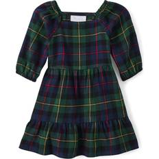 The childrens place The Children's Place Girl's Matching Family Plaid Flannel Tiered Dress - Green