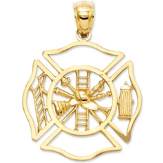 Macy's Men Charms & Pendants Macy's 14k Gold Charm, Fireman Shield Charm No Color