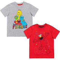 Babies T-shirts Children's Clothing Sesame Street Sesame Street Elmo Cookie Monster Oscar The Grouch Toddler Boys Pack Graphic T-Shirts Gray/Red 4T