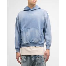 Balenciaga Men Jumpers Balenciaga Back Hoodie Medium Fit Cotton - Blue