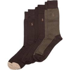 Polo Socks Polo Ralph Lauren Men's Birdseye Dress Socks, Pack Chocolate Chocolate