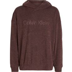 Calvin Klein Mens Deep Mahogany Lounge Logo-print Cotton-blend Hoody