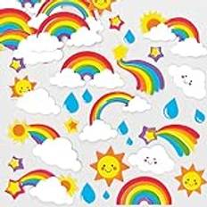 Baker Ross Baker Ross AF399 Rainbow Pack of 120 Puffy Scrapbook Stickers in Fun Foam Shapes, Assorted