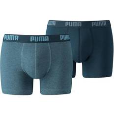 Puma Elastan/Lycra/Spandex - M Underbukser Puma Basic Boxer 2-Pack Blue, Male, Tøj, Undertøj, Træning, Blå