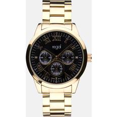 Regal metallband, guldton/svart, 41mm