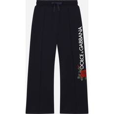 Dolce & Gabbana Damen Hosen Dolce & Gabbana Kids Rose Logo Cotton Jersey Sweatpants Rose