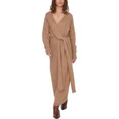 Braun - Langes Kleid Kleider Trendyol Collection Women's Damen Gerade Maxi Lange Ärmel Lässig Regulär Kleid Dress, Camel