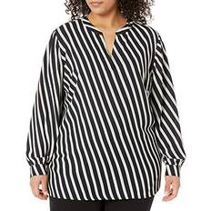 Long Blouses Anne Klein Plus Striped Blouse Black Black