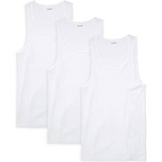 Calvin Klein Men Tank Tops Calvin Klein Men`s Classic Ribbed Tank 3-Pack WhiteNM9070X-100/White/White, X-Large