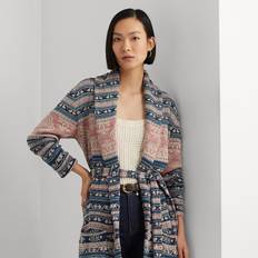 Polo Ralph Lauren Women Cardigans Polo Ralph Lauren Geo-Motif Belted Linen-Cotton Cardigan in Multi