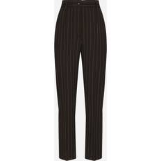 Women - Wool Shorts Dolce & Gabbana High-waisted Pinstripe Wool Pants Woman Trousers And Shorts Multi-colored Wool