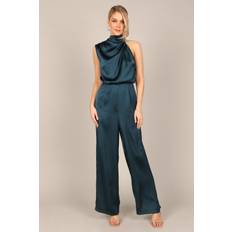 Turquoise - Women Jumpsuits & Overalls Savannah One Shoulder Jumpsuit Teal