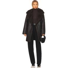 Leather - Women Coats Citizens of Humanity Elodie Shearling Coat in Brown Mocha Brown Napa