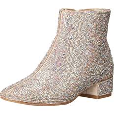 Girls - Silver Boots Betsey Johnson Little Girls Zipper Bootie Rhinestone Rhinestone