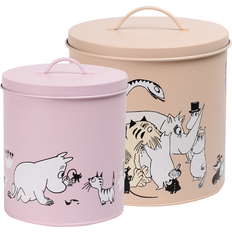 Mumin Husdjur Burk med Lock 2-pack, Rosa & Beige
