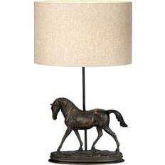 Bronze - D Bordlamper Elstead Lighting Spirit Bronze-Patina Creme Hør Bordlampe