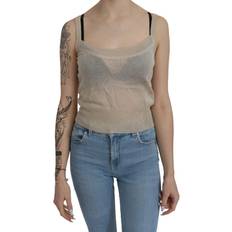 Donna - Taglia unica Canottiere Byblos Beige Sleeveless Spaghetti Strap Tank See Through Top IT46