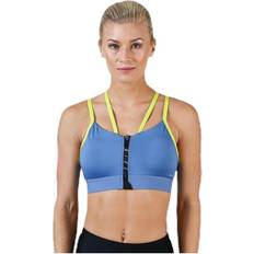 Gule BH-er Nike Indy Zip Bra Blue/Yellow, Female, Tøj, Sports-bh, Træning, Blå