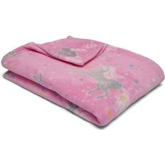 Bedlam Enhörning Fleeceöverkast 120 x 150 cm Rosa Filt Rosa
