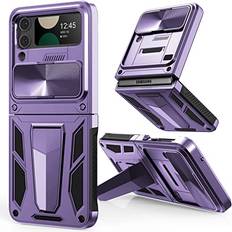 CASESTAR Military Armor Series Cases for Samsung Galaxy Z Flip 4 Z Flip 3 Metallic Purple