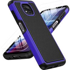 Bumpers for Motorola Moto G Power 2021 Case: Dual Layer Protective Heavy Duty Cell Phone Cover Shockproof Rugged with Non Slip Textured Back Military Protection Bumper Tough 6.6inch Black Blue