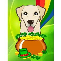 PatioPlus Golden Retriever St. Patricks Day Flag Garden