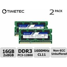 TIMETEC Hynix IC 16GB Kit 2x8GB DDR3L 1600MHz PC3-12800 Unbuffered Non-ECC 1.35V CL11 2Rx8 Dual Rank 204 Pin SODIMM Laptop Notebook Computer