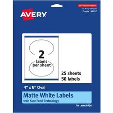 Office Supplies Avery Matte White Oval Labels 4 x 6 50