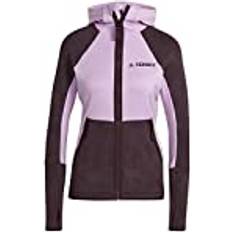 adidas Terrex Tech Flooce Hooded Hiking Fleece Jacket Bliss Lilac Shadow Maroon