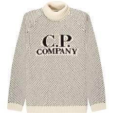 C.P. Company Roll Neck Jumpers C.P. Company Jacquard Roll Neck Knit White