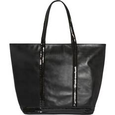 Vanessa Bruno Bolso tote L de piel y lentejuelas Negro