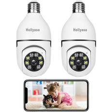 Hollyasa 2 Pack Light Security Camera 1080P Lightbulb Alerts,Motion Tracking,Two-Way