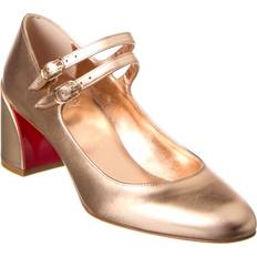 Christian Louboutin Laced Heels & Pumps Christian Louboutin Miss Jane Leather Pump Gold