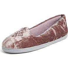 Dearfoams Women's Rebecca Microfiber Velour Closed Back Slipper, Frosted Plum, 5/6