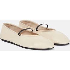The Row Ballerinas aus Leder Weiß