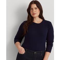 Polo Ralph Lauren Women T-shirts Polo Ralph Lauren Plus Stretch LongSleeve Tee Navy Navy