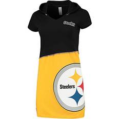 Refried Apparel Women's Black/Gold Pittsburgh Steelers Sustainable Hooded Mini Dress