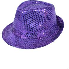 Purple Hats AK TRADING CO. Fashionable Unisex Sequined Fedora Hat Purple