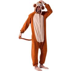 Spooktacular Creations Spooktacular Creations Unisex Adult Monkey Pajama Plush Monkey Costume with Hat and Tail for Dress Up Party Role Playing Themed Parties Halloween Costume