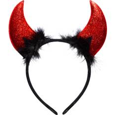 Red Crowns & Tiaras Spooktacular Creations Halloween Devil Horns Headband Demon Horns Headwear Red Devil Horns Red Devil Costume Accessories for Halloween Costume Party