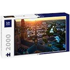 Lais Puzzle Uppsala solnedgång genom katedralen i Uppsala, Sverige 2000 bitar