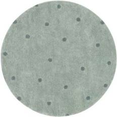 Lorena Canals Washable Rug Round Dot Natur, Blau