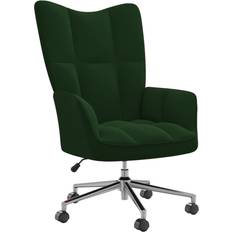 VidaXL Fauteuils vidaXL Chaise de Relaxation Vert Foncé Velours Fauteuil