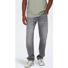 Only & Sons Herr Jeans Only & Sons Rak Passform Jeans Grå