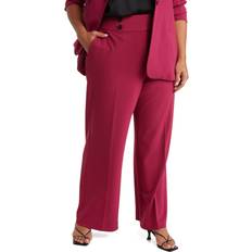 Calvin Klein Red Pants Calvin Klein Plus Scuba-Crepe Wide-Leg Pants Mulberry Mulberry