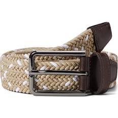 Stretch Belts Johnston & Murphy Woven Stretch Knit Belt Khaki/White Men's Belts Khaki